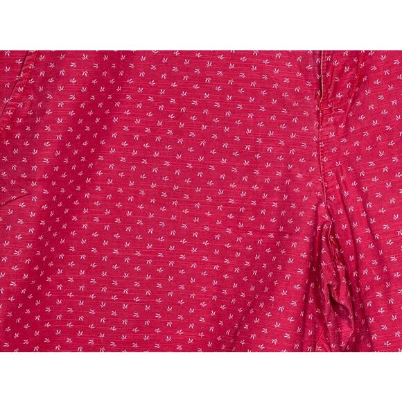 CHAPS Shorts Mens 36 Red Ditsy Print Flat Front Chino 100% Cotton - Picture 3 of 4